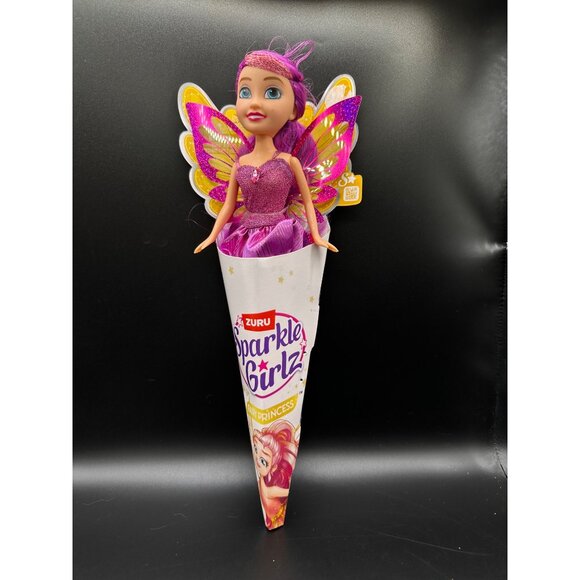 NWT Zuru Sparkle Girlz Fairy Princess Doll Glittery Wings Pink Purple 12” NEW - Picture 1 of 7